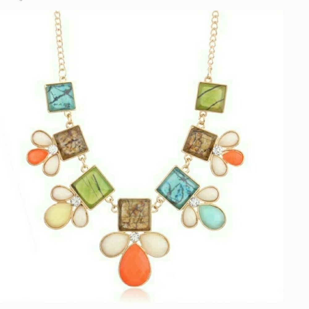 Geometric Multicolor Necklace